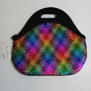 Lunch Tote, Office Depot Sequined‎ Insulated Neoprene 10.5 x 11"